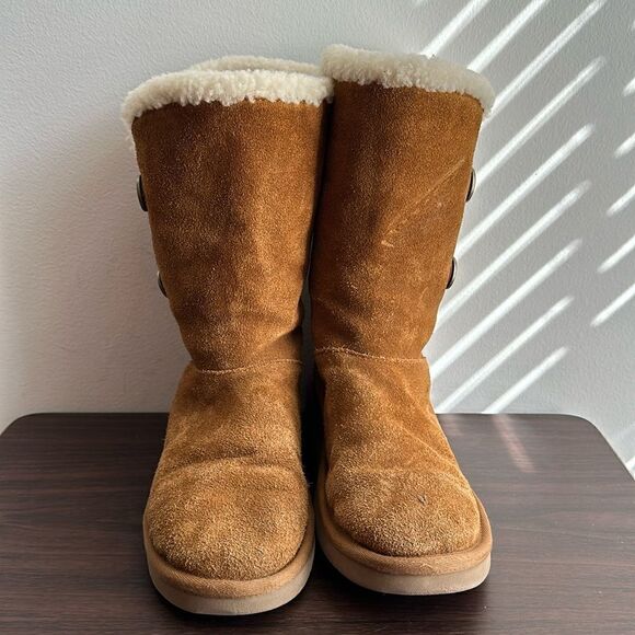 Koolaburra By UGG Tan Suede Winter Boots Sz 6 - Picture 3 of 7